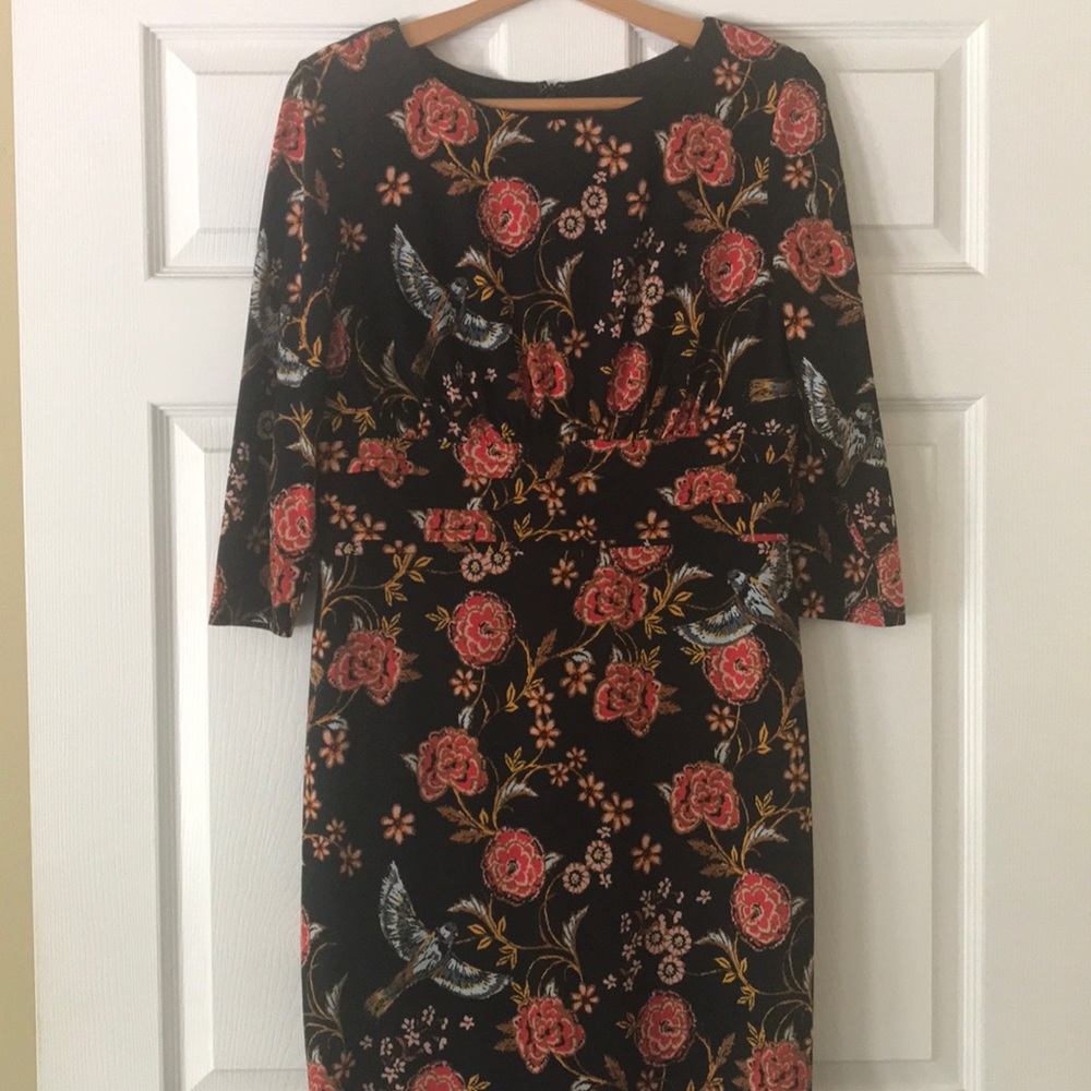MELROSE Aviary and Floral 3/4 Sleeve Dress